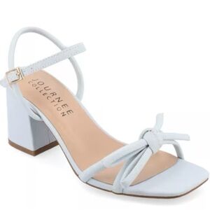 Journee Collection Sky Blue Knotted Sandals